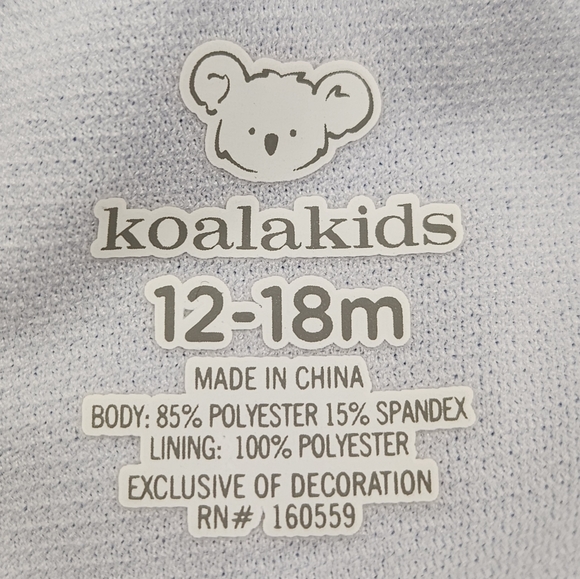 Koala Kids One Piece Swimsuit Girl's 12-18m Blue w Multicolor Ruffles NEW - Picture 7 of 13